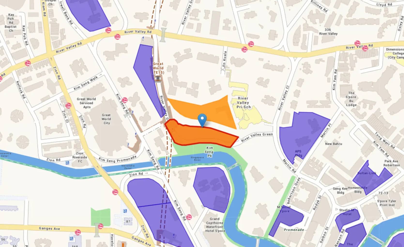 River Modern Location Map